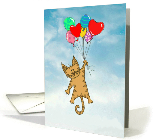 Tabby and balloons send love to that special someone! card (1314286)