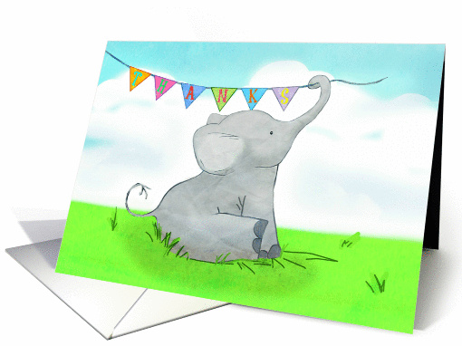 Wrinkly elephant sends tons of thanks to a volunteer! card (1329038)