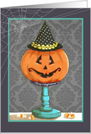 Smiling Jack o’ Lantern brings magical Halloween fun! card