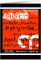 Aries Birthday Characteristics Red and Black Graphic card
