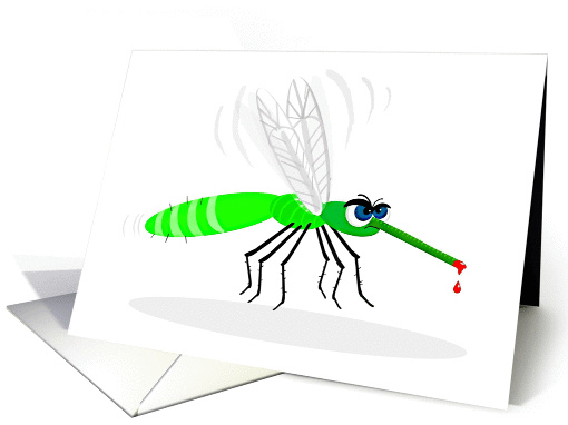 Annoying people can bite me! Green Mosquito Humor card (872215)