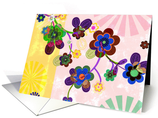 Graphic flowers card (872228)