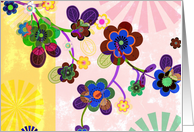 Graphic flowers card