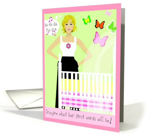 Congratulations on baby girl, first words card (872230)