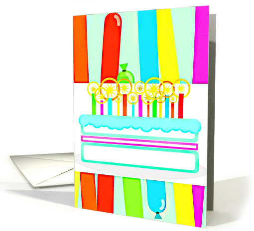 Birthday candle light, cake & Balloons, you & me! card (872262)