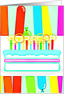 Birthday candle light, cake & Balloons, you & me! card