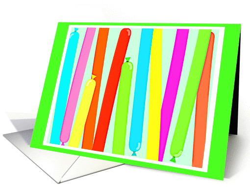 Let's make balloon animals and balloon swords, and eat cake! card