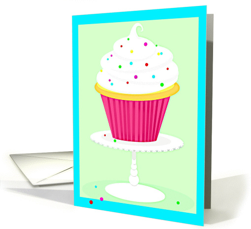 Sweet birthday thoughts cupcake with sprinkles! card (872407)