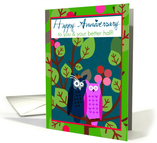 Happy Anniversary, Confused Couple, Owls! card (872436)