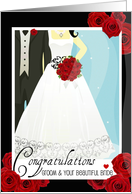 Congratulations bride & groom, couple, knot that is tied! card