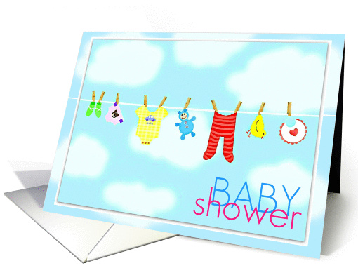 Baby Shower clothesline, please come! card (876997)