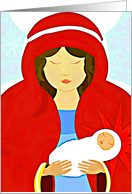 Christmas, Jesus and Mary, faith & the peace of His love card