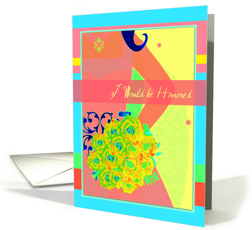 Walk Me Down the Asile Invitation, Honored, in tropical colors! card