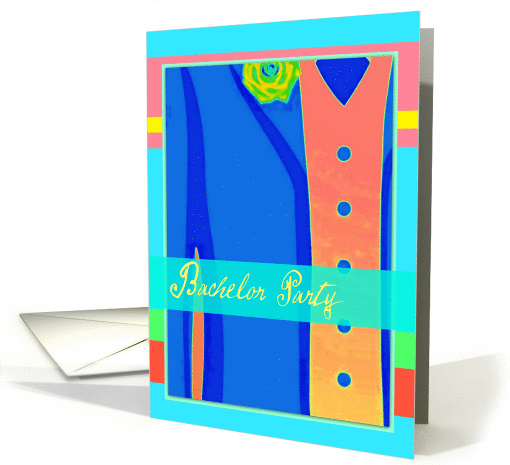 Bachelor Party Invitation, in tropical colors! card (878542)