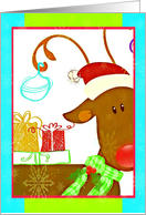 Merry and bright Christmas reindeer! card