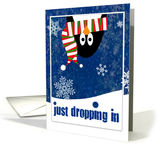 Happy Holidays, Cute Penguin dropping in to wish a happy holiday! card