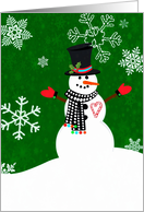 Snowman, heart filled with love this holiday season! card