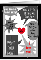 Love Speech Bubbles from the Hearton, black trim! card