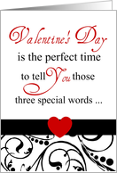 Valentine’s Day adult humor, three special words! card