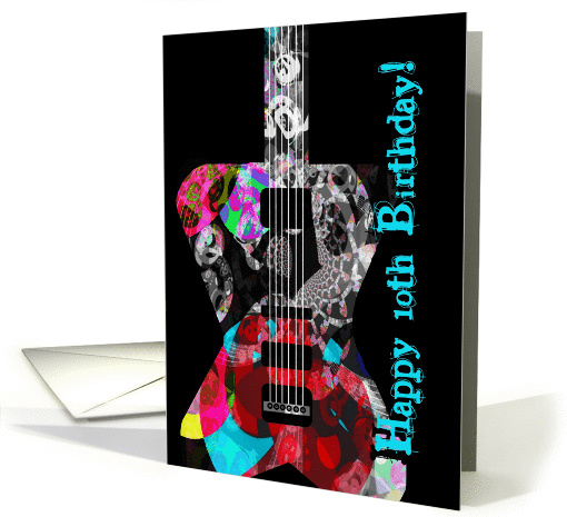 Happy 10th Birthday, you rock cool guitar! card (901016)