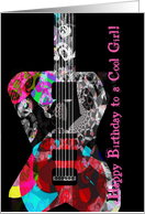 Happy Birthday to a Cool Girl, you rock cool guitar! card