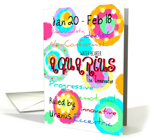 Happy Birthday Aquarius sign zodiac characteristics! card (904518)