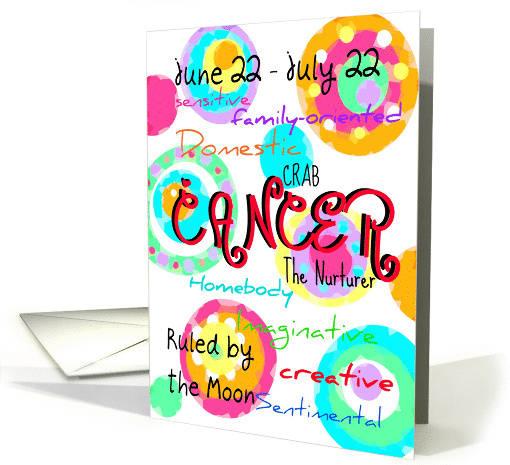 Happy Birthday Cancer sign zodiac characteristics! card (904521)
