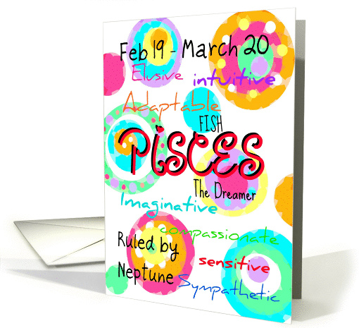 Happy Birthday Pisces sign zodiac characteristics! card (904527)