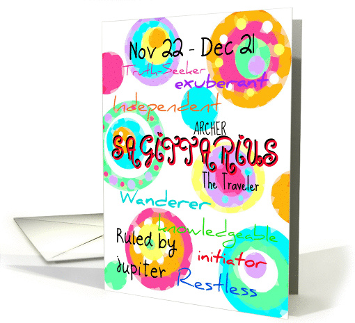 Happy Birthday Sagittarius sign zodiac characteristics! card (904528)