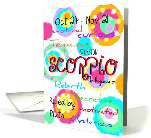 Happy Birthday Scorpio sign zodiac characteristics! card (904530)