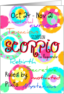 Happy Birthday Scorpio sign zodiac characteristics! card
