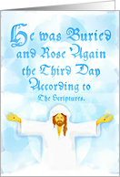 Easter Jesus is risen Corinthians 15:4, heart shaped wounds! card