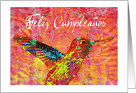 Feliz Cumpleanos spanish/latin, hummingbird! card