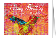 Happy Birthday Daughter, hummingbird with bright jewel colors! card