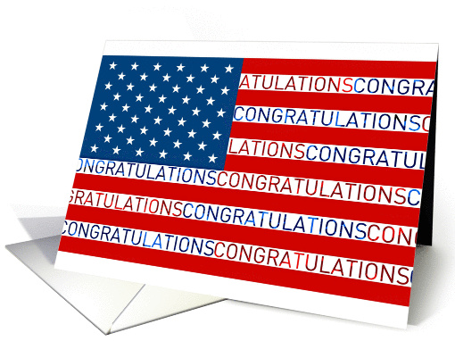 Congratulations flag, on becoming U.S. Citizen! card (910089)