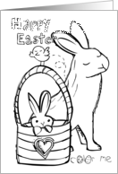 Happy Easter ’Color Me’ card bunnies! card