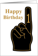 Happy Birthday from your number one (#1) fan! black and gold card