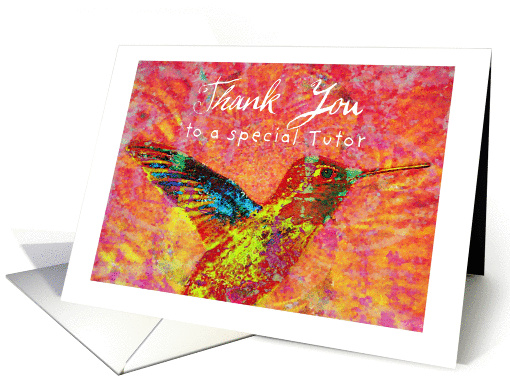 Thank You tutor, hummingbird jewel colors! card (916402)