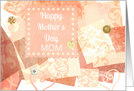 Happy Mother’s Day ’Mom’ vintage print with hearts and buttons! card