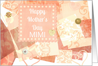 Happy Mother’s Day ’Mimi’ vintage print with hearts and buttons! card