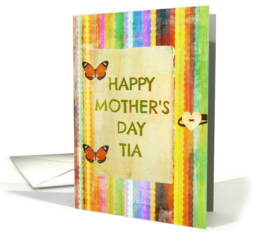 Happy Mother's Day, Tia (aunt) spanish stripes, butterfly... (923764)