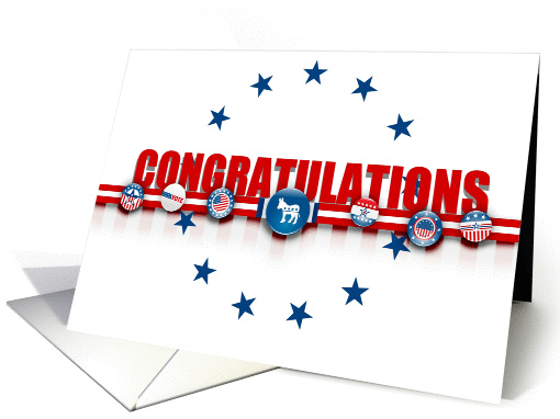 CONGRATULATIONS Democrat, winning the vote/election! card (924997)