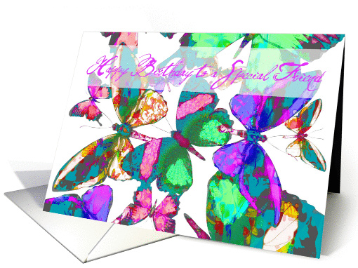 Happy Birthday Special Friend, butterflies in flight of... (927700)