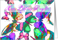 Happy Birthday Daughter, butterflies in flight of jewel colors! card