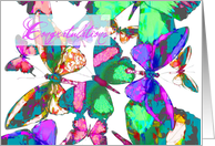 Congratulations, blank notecard,butterflies in flight of jewel colors! card