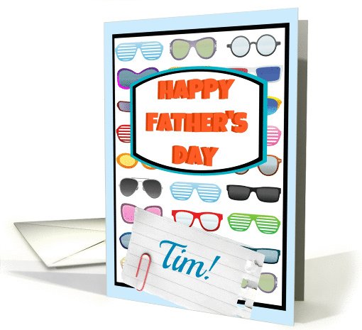 Happy Father's Day Tim, to a cool guy, sunglasses! card (932319)