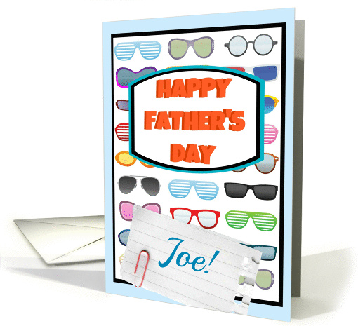 Happy Father's Day Joe, to a cool guy, sunglasses! card (932324)