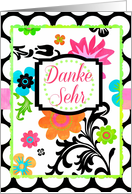Bright Floral Danke Sehr means Thank You in German! card