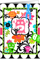 Bright Tropical Floral, Happy Birthday from the Gang, on Polka Dot! card