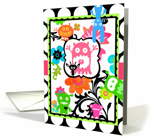 Bright Tropical Floral, We Miss You, from the Gang, on Polka Dot! card